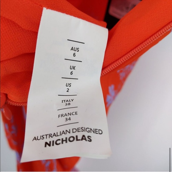 Nicholas Red Triangle Top Silk Slip Dress Size 2 - Picture 8 of 9